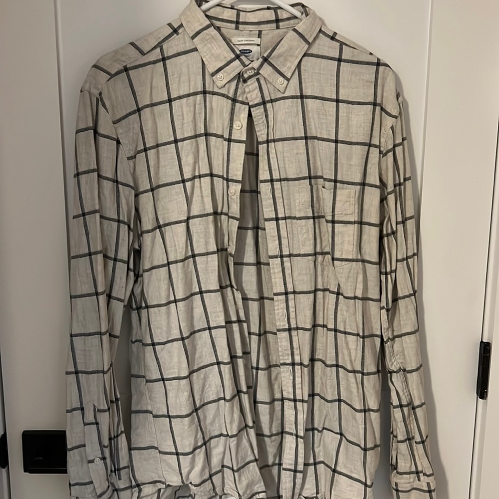 Men’s Old Navy Large Off White/Cream Button Down